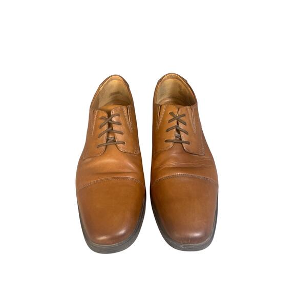 Clarks Men’s Tilden Cap Tan Leather Lace Dress Shoes With Cap Toe Design 11M main image 8